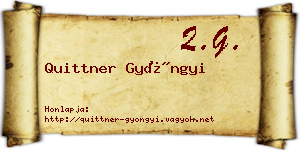 Quittner Gyöngyi névjegykártya